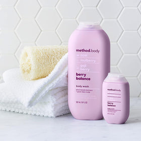 Method bottles scale comparison showing 18 fl oz size and weeks of use benefit
