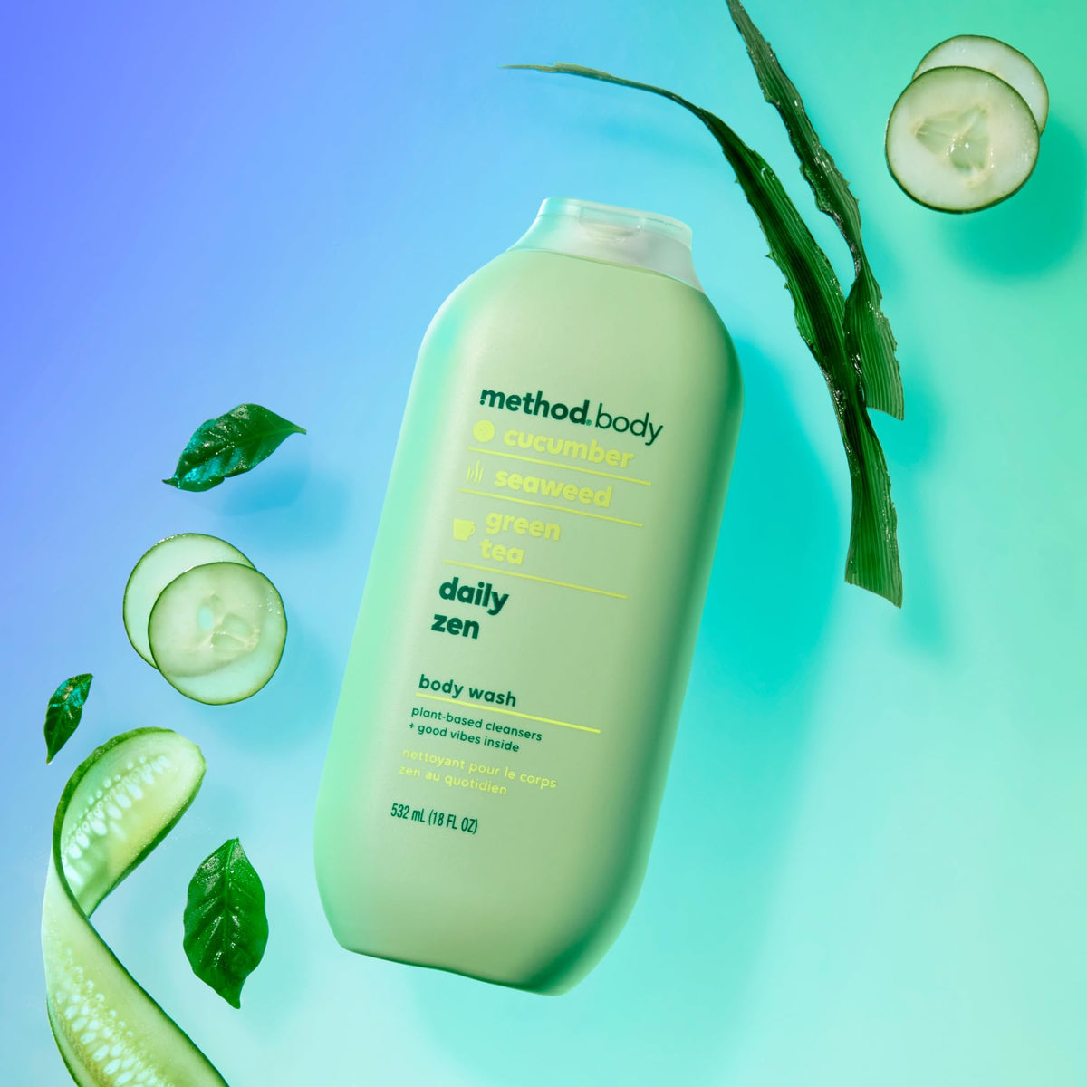 Method in-shower use with foam on hand showing effective cleansing benefit