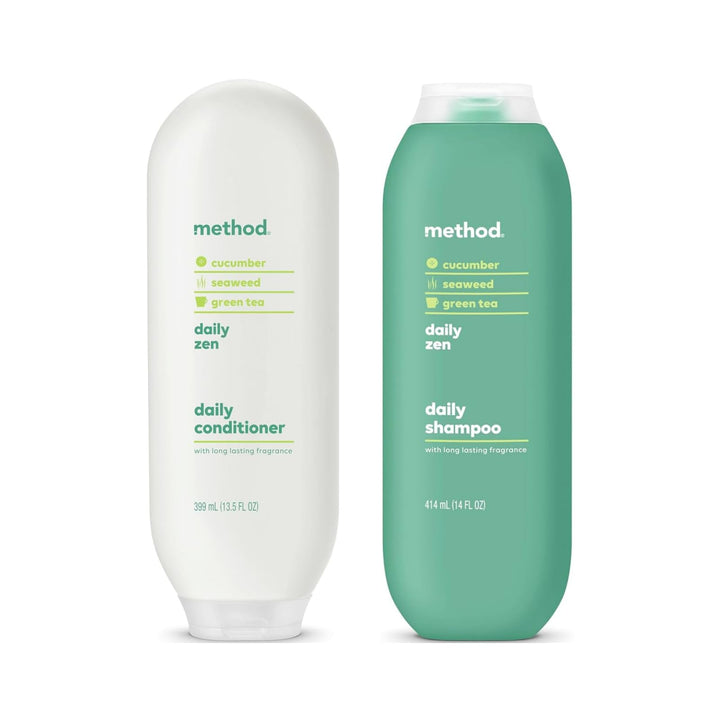 Method shampoo front bottle showing label and calming scent benefit