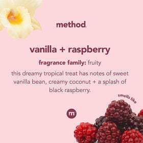 Method hand with creamy foam demonstrates gentle lather for easy rinsing benefit