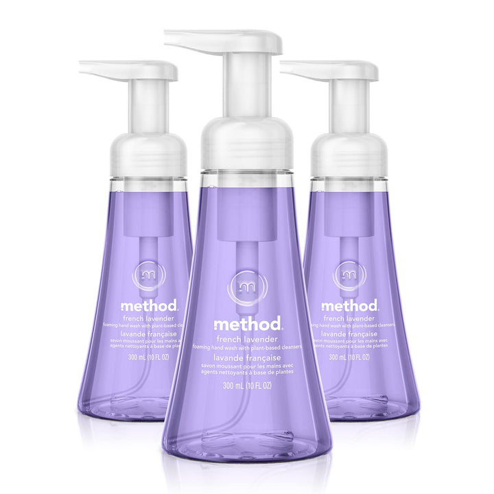 Method front packaging showing three 10 oz bottles, clear product identity and convenience