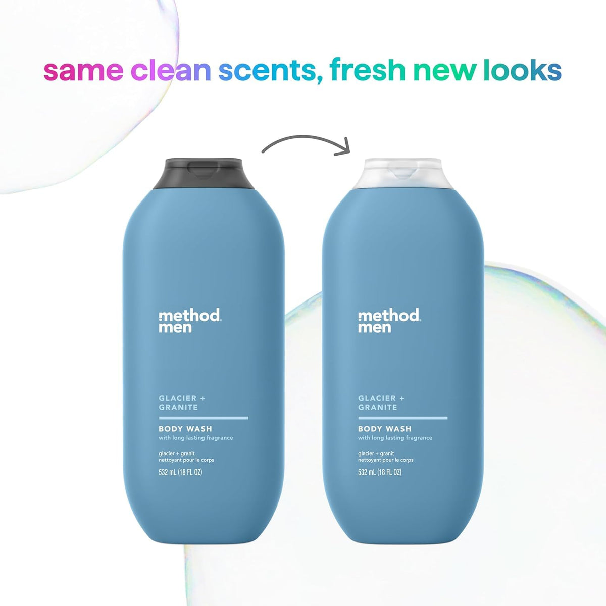 Method in-shower use showing application and refreshing feel benefit
