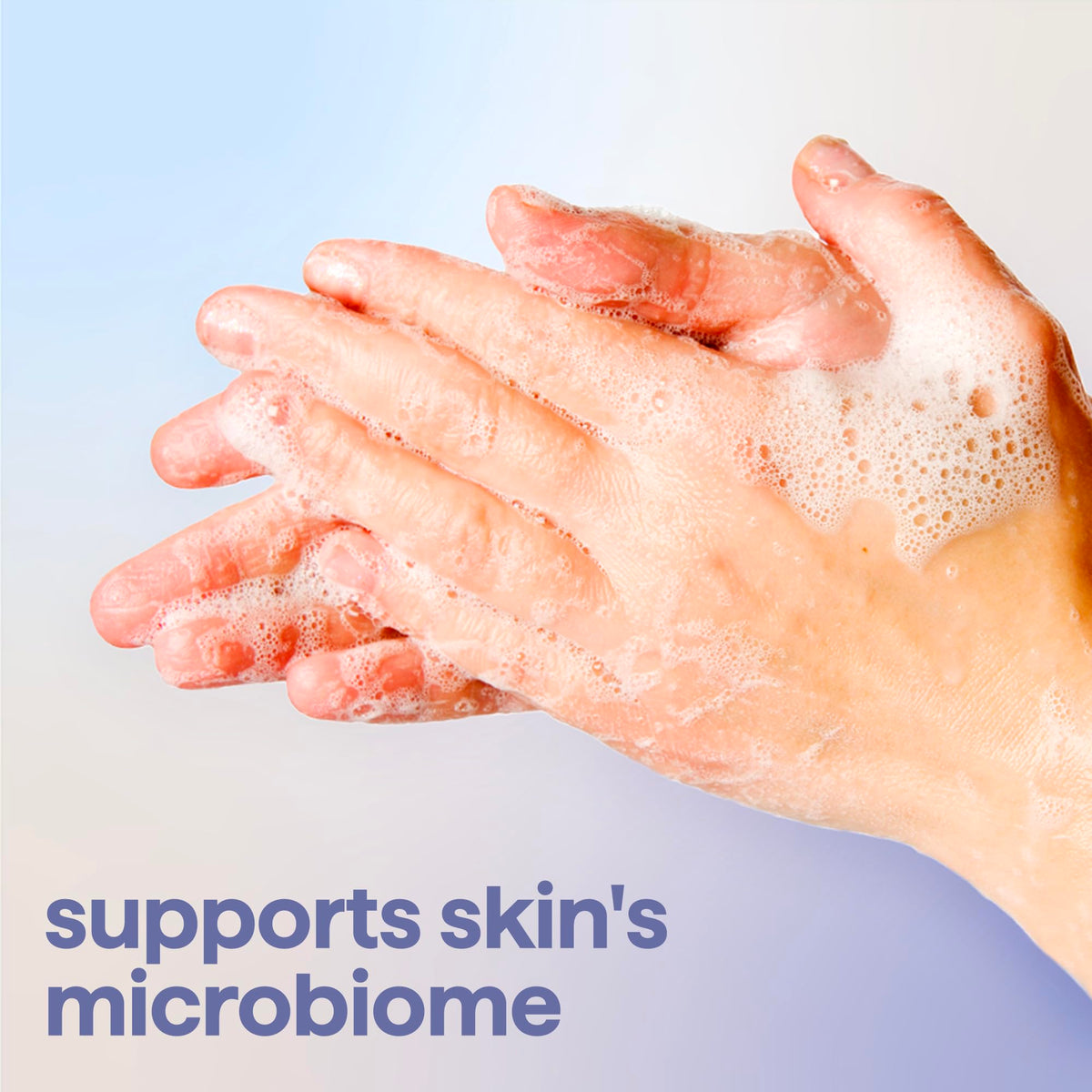 Method hand wash texture pouring from pump showing silky serum consistency for smooth hydration
