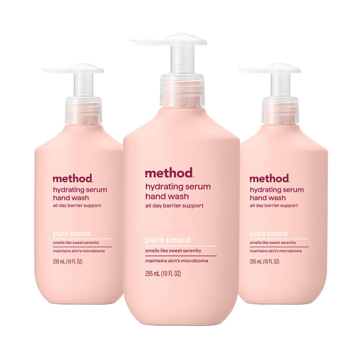 Method front packaging showing bottle and Pure Peace label for calm scent