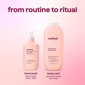 Hand washing with Method shows gentle cleansing and moisturized skin result