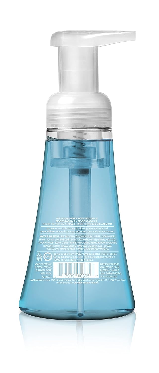 Method label ingredients close-up showing naturally derived formula transparency