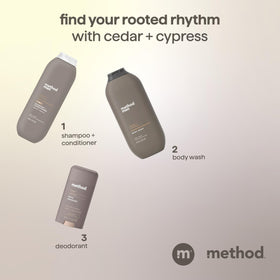Method men bottle in hand showing 14 oz scale and travel convenience benefit
