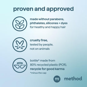 Method bottle in shower being used to show easy lathering benefit