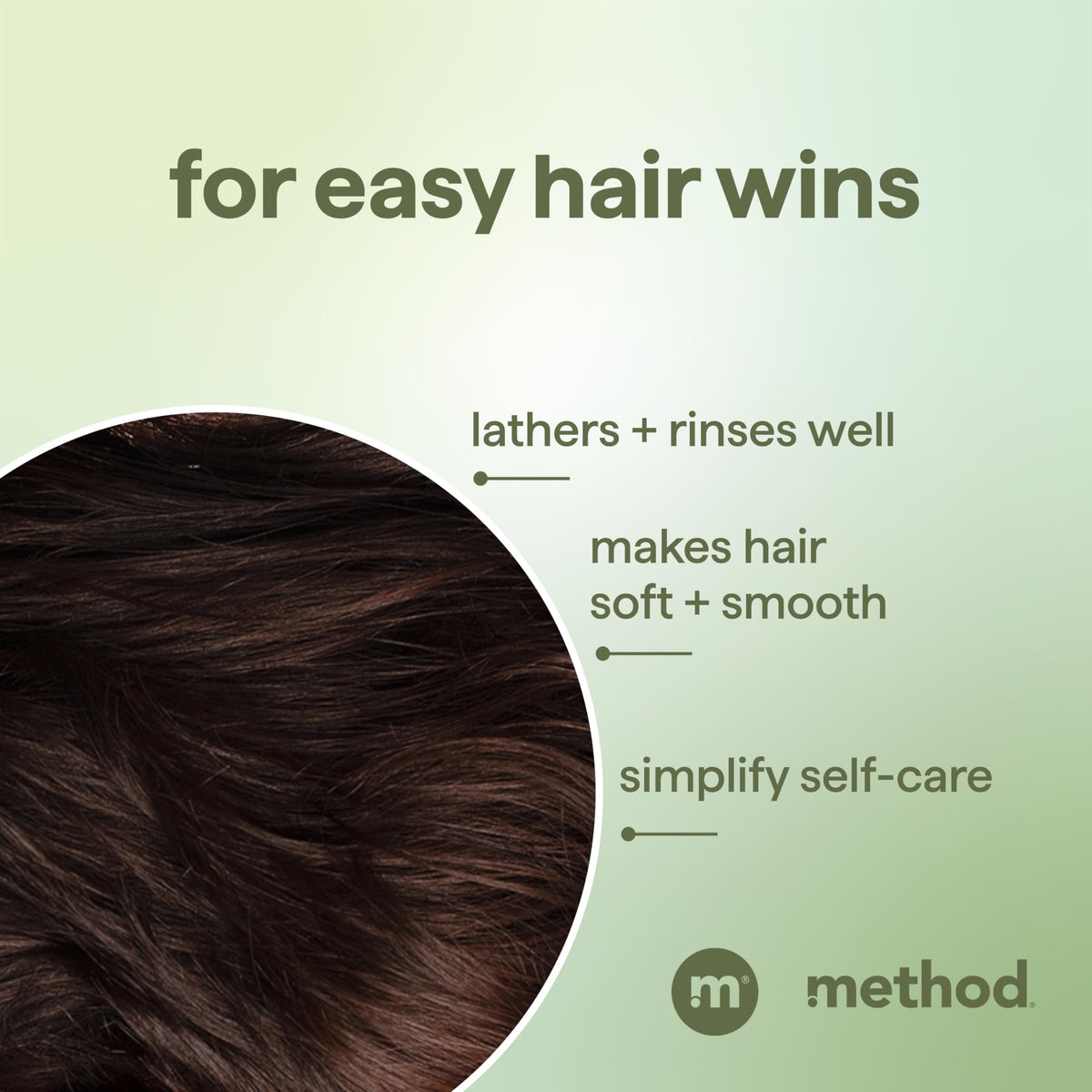 Method in-shower lifestyle shot showing product in use for a streamlined routine benefit