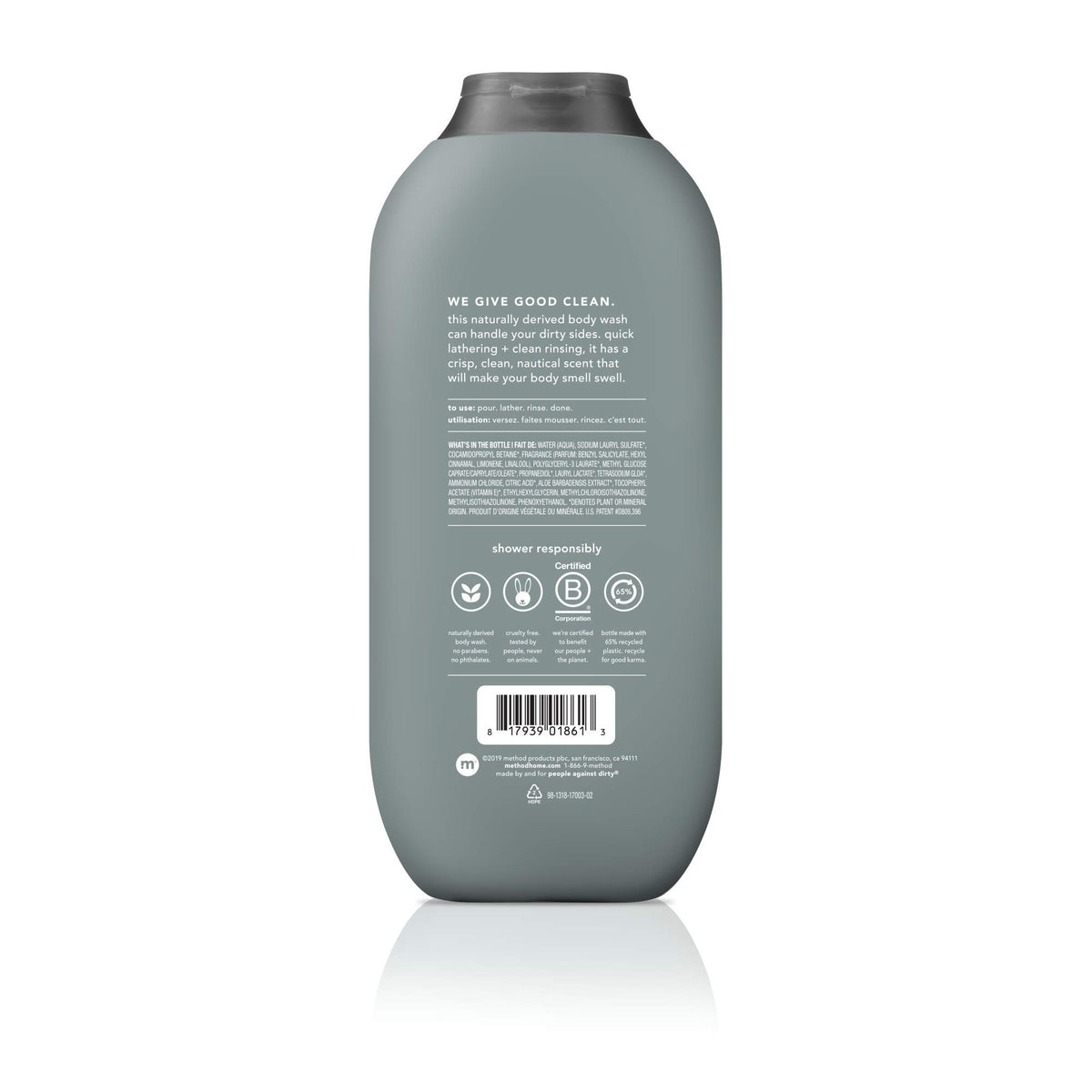 Method men juniper + sage pump detail showing easy dispensing and quick lather