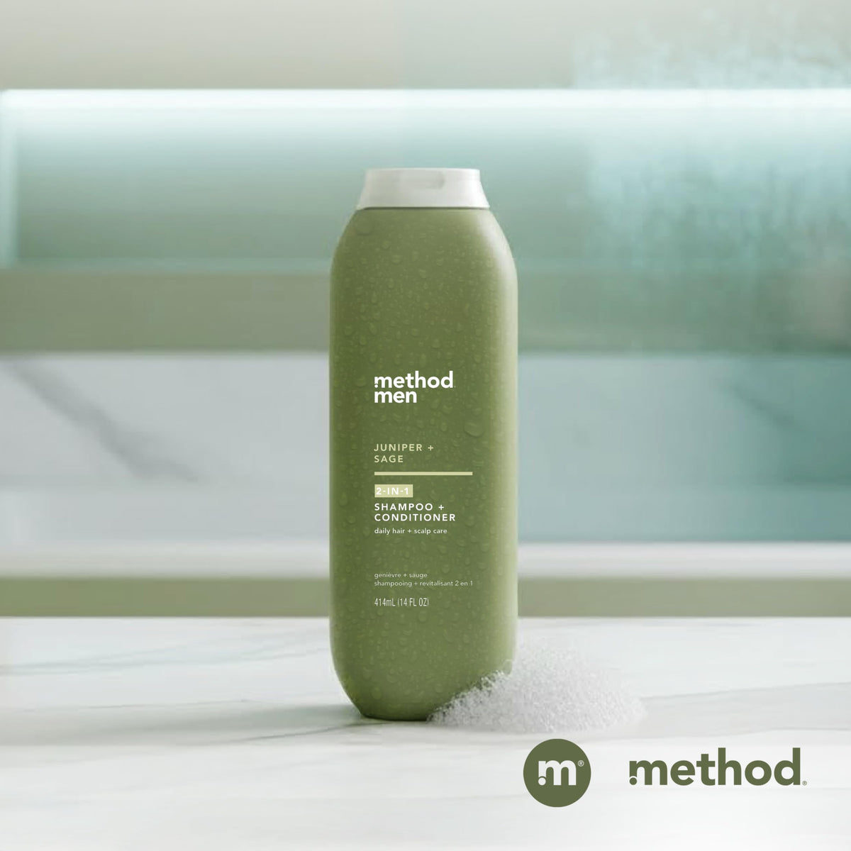 Method juniper and sage ingredients arranged to show natural scent profile benefit