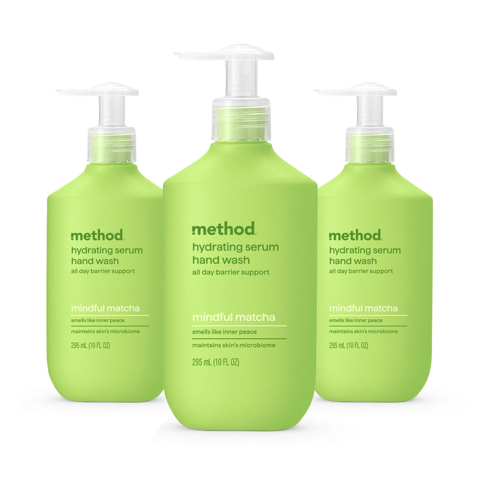 Method mindful matcha front packaging showing 10 oz pump and scent benefit