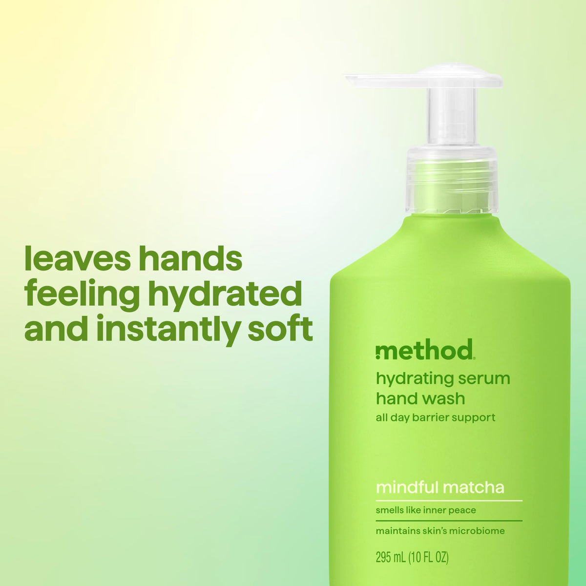 Method mindful matcha ingredient close-up showing jojoba esters and glycerin benefit