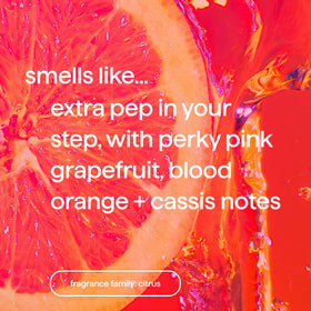 Method pink grapefruit close-up foam texture highlights gentle moisturizing action