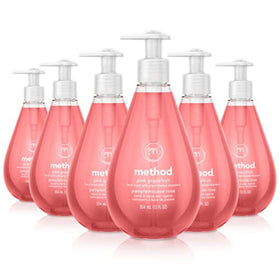 Method front packaging showing bottle and pink grapefruit scent benefits freshness