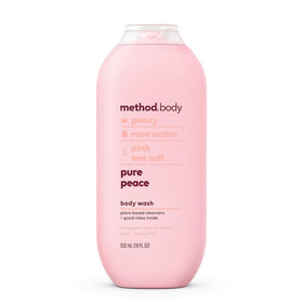 Method Pure Peace bottle closeup showing pump and calming fragrance notes