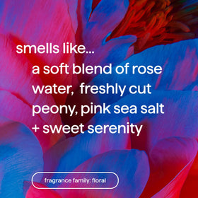 Method close-up label on Pure Peace bottle highlighting fragrance and product type