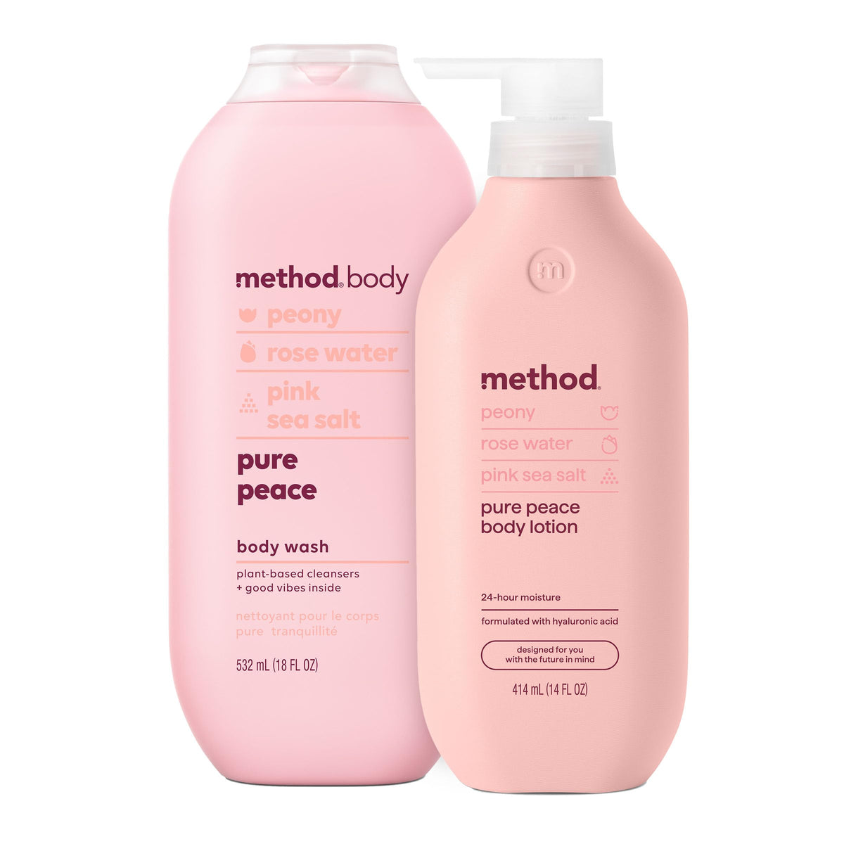 Method Pure Peace front packaging showing set and elegant label for gifting benefit