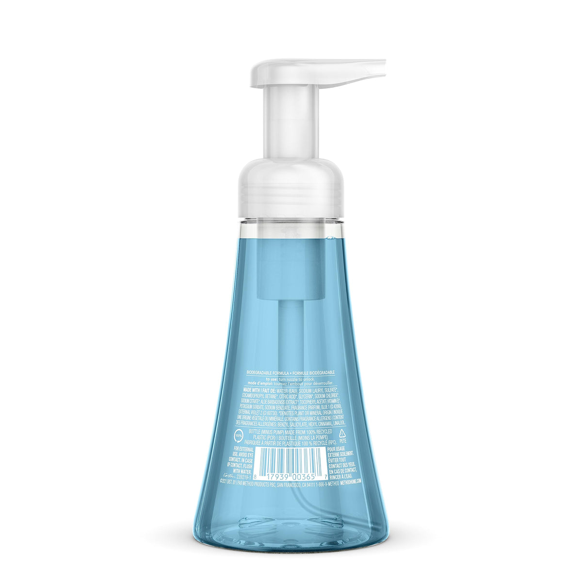 Method Sea Minerals bottle staged in bathroom showing fresh, oceanic ambiance