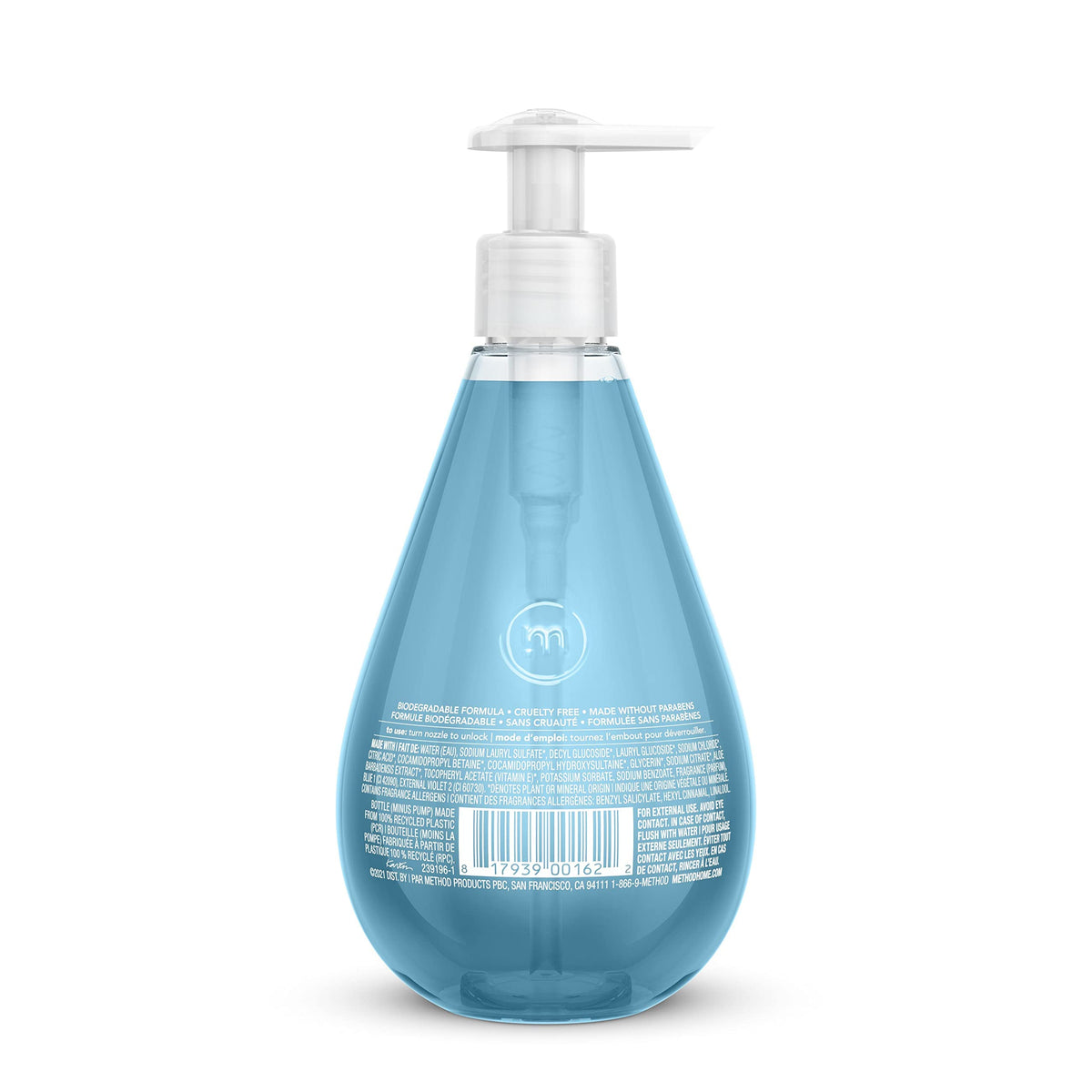 Method pump detail highlighting ease of dispensing and controlled use benefit