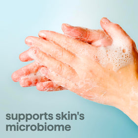 Method foamy texture demonstrating gentle cleansing and light hydration
