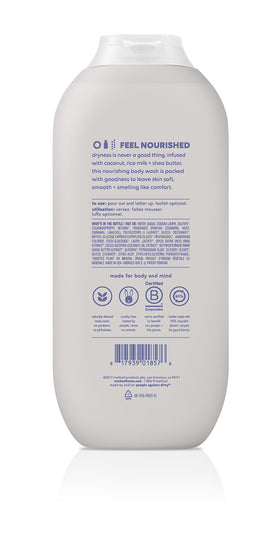 Method Simply Nourish bottle close-up highlighting moisturizing formula benefits