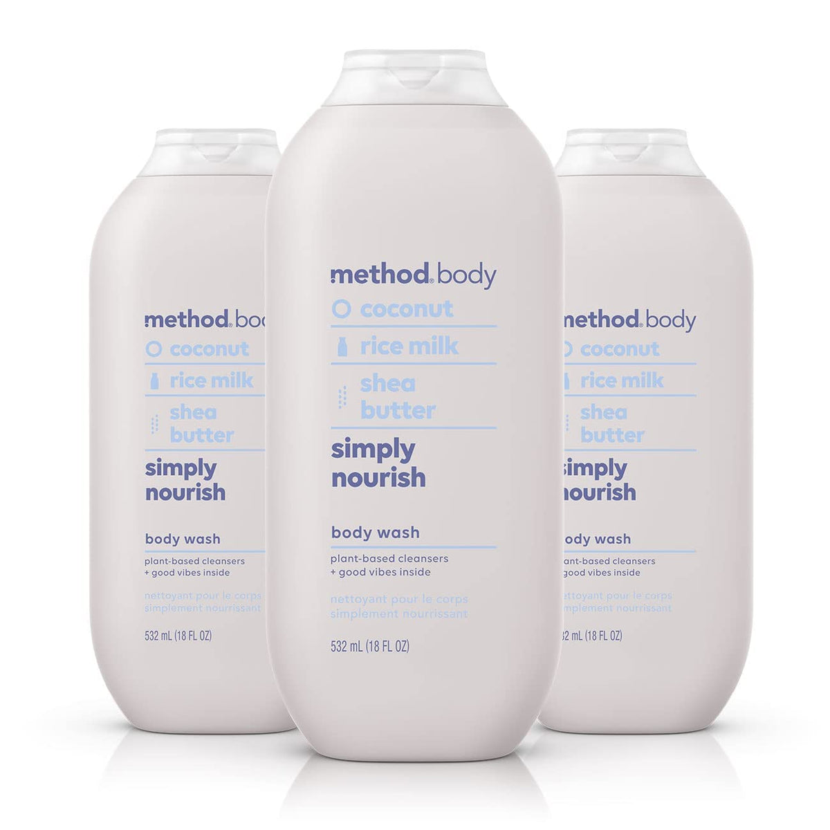 Method Simply Nourish front packaging showing coconut scent and bottle