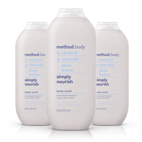 Method Simply Nourish front packaging showing coconut scent and bottle
