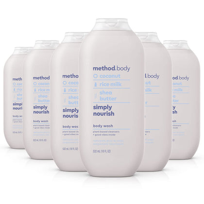 Method Simply Nourish front packaging shows bottle and scent for daily softening