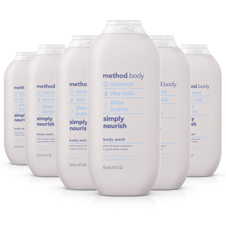 Method Simply Nourish front packaging shows bottle and scent for daily softening