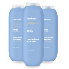 Method bottle front packaging showing product and size benefits