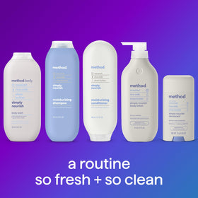 Bottle in shower scene illustrating Method’s gentle cleanse and everyday ritual