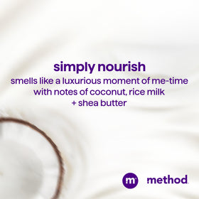 Method bottle next to hand showing 13.5 oz size and easy-grip benefit