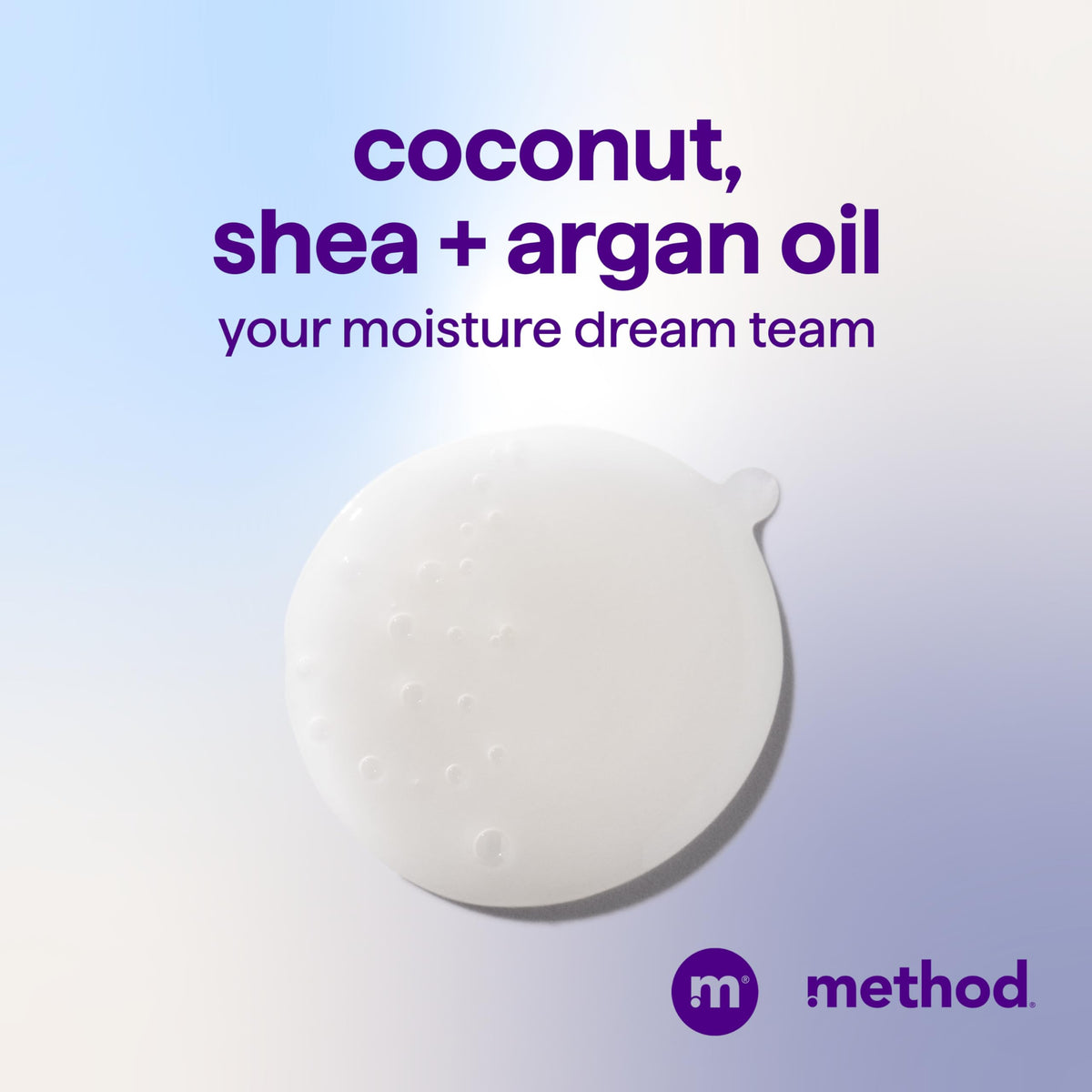 Method creamy lather texture close-up for rich moisturizing benefit
