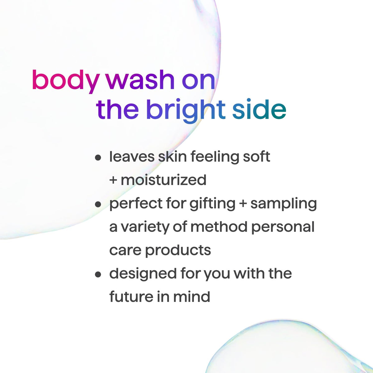 Method Simply Nourish bottle with gel texture on hand highlighting hydrating coconut notes