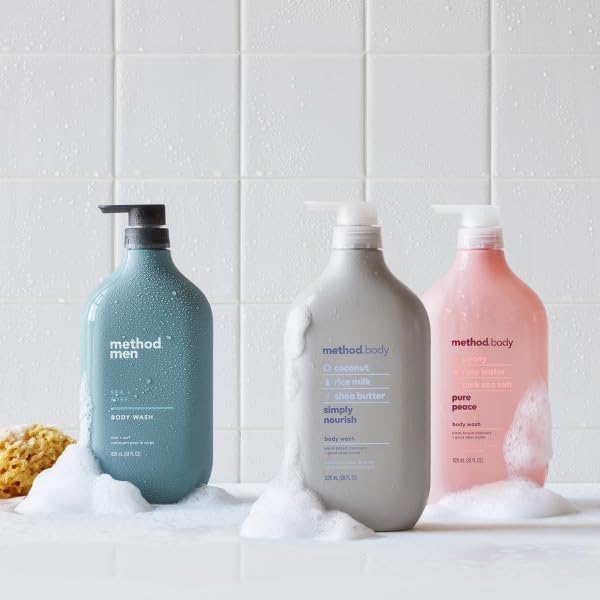 Method bottle held in hand for size comparison showing 18 fl oz longevity