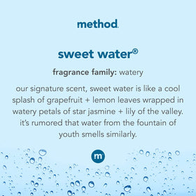 Method Sweet Water pump in use dispensing gel for quick cleansing