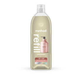 Method refill front packaging showing product and scent benefits