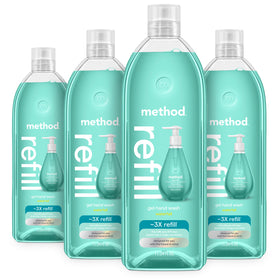 Method Waterfall front packaging showing 34 oz refill and recyclable benefits