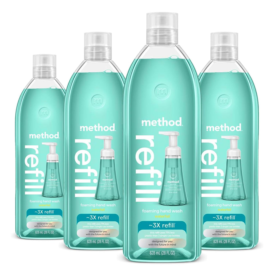 Method Waterfall refill front packaging showing eco pack and scent benefit