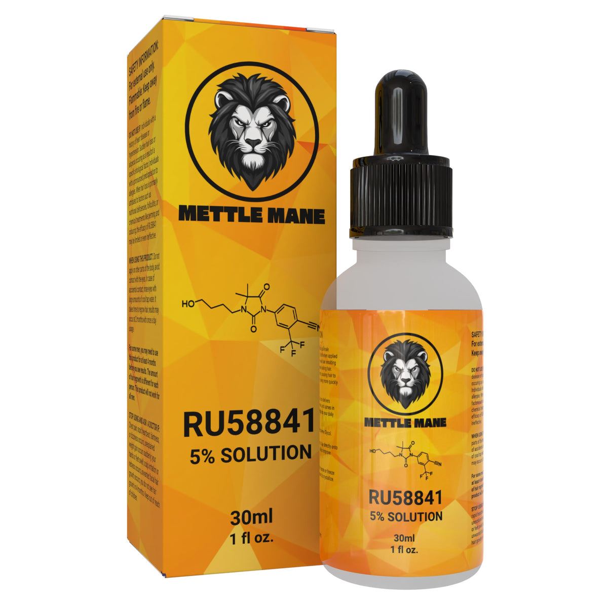Mettle Mane front bottle view showing product and clear labeling for confidence