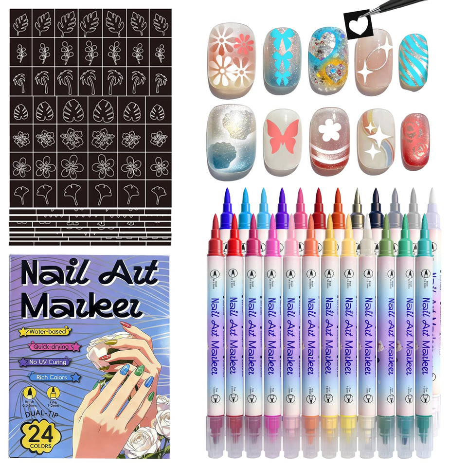 Metuu front packaging showing full 24-color kit and stencils for easy setup