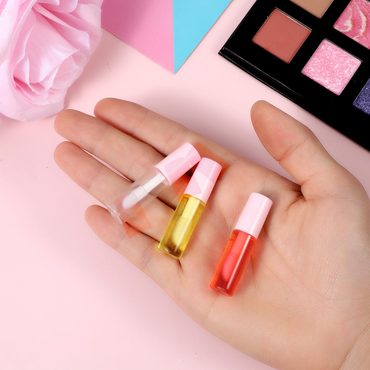 Meyeyaia tubes arranged in a purse demonstrating portability and on-the-go convenience