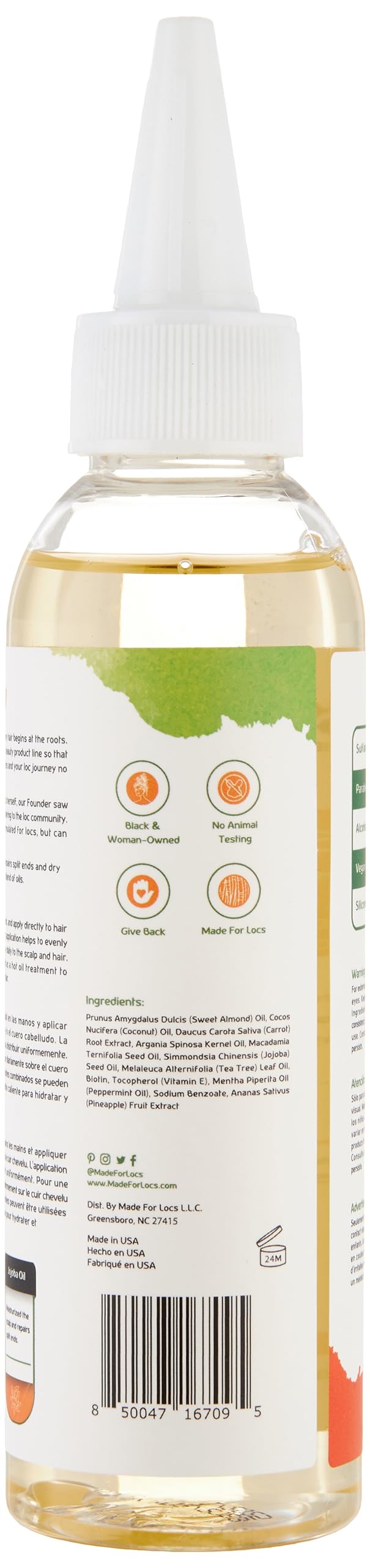 MFL MADE FOR LOCS applying serum to scalp and locs, helps reduce frizz and improve manageability