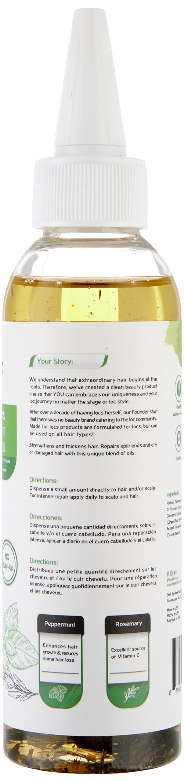 MFL MADE FOR LOCS serum texture poured to show lightweight absorbency
