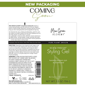 Close-up of Max Green Alchemy label listing botanical ingredients and clean formulation benefits