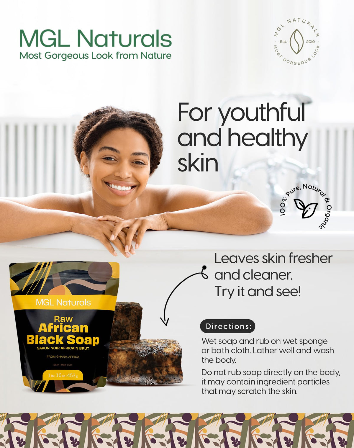 MGL Naturals lather on sponge demonstrating rich foaming action