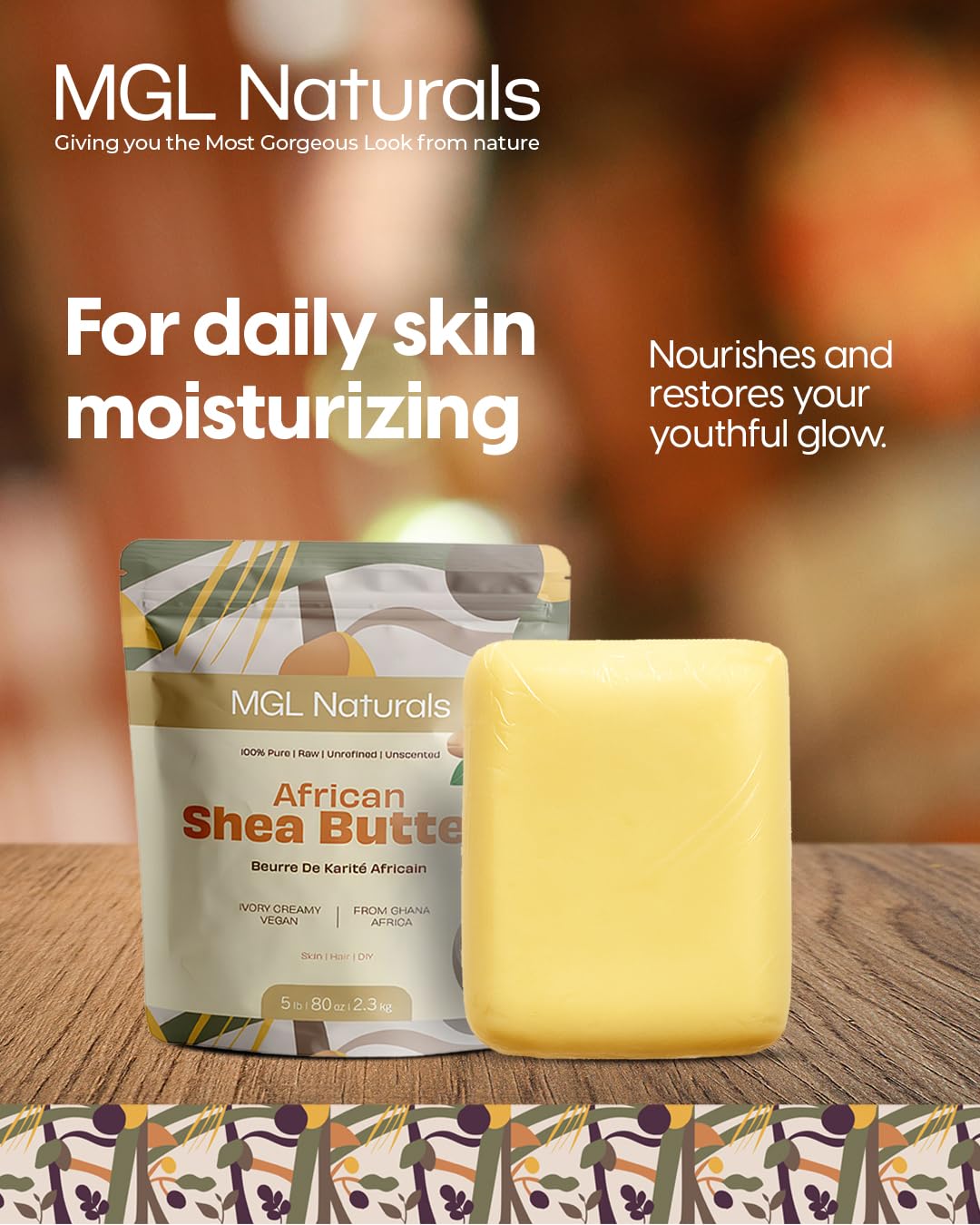 MGL Naturals shea butter applied by hands demonstrating deep hydration benefit