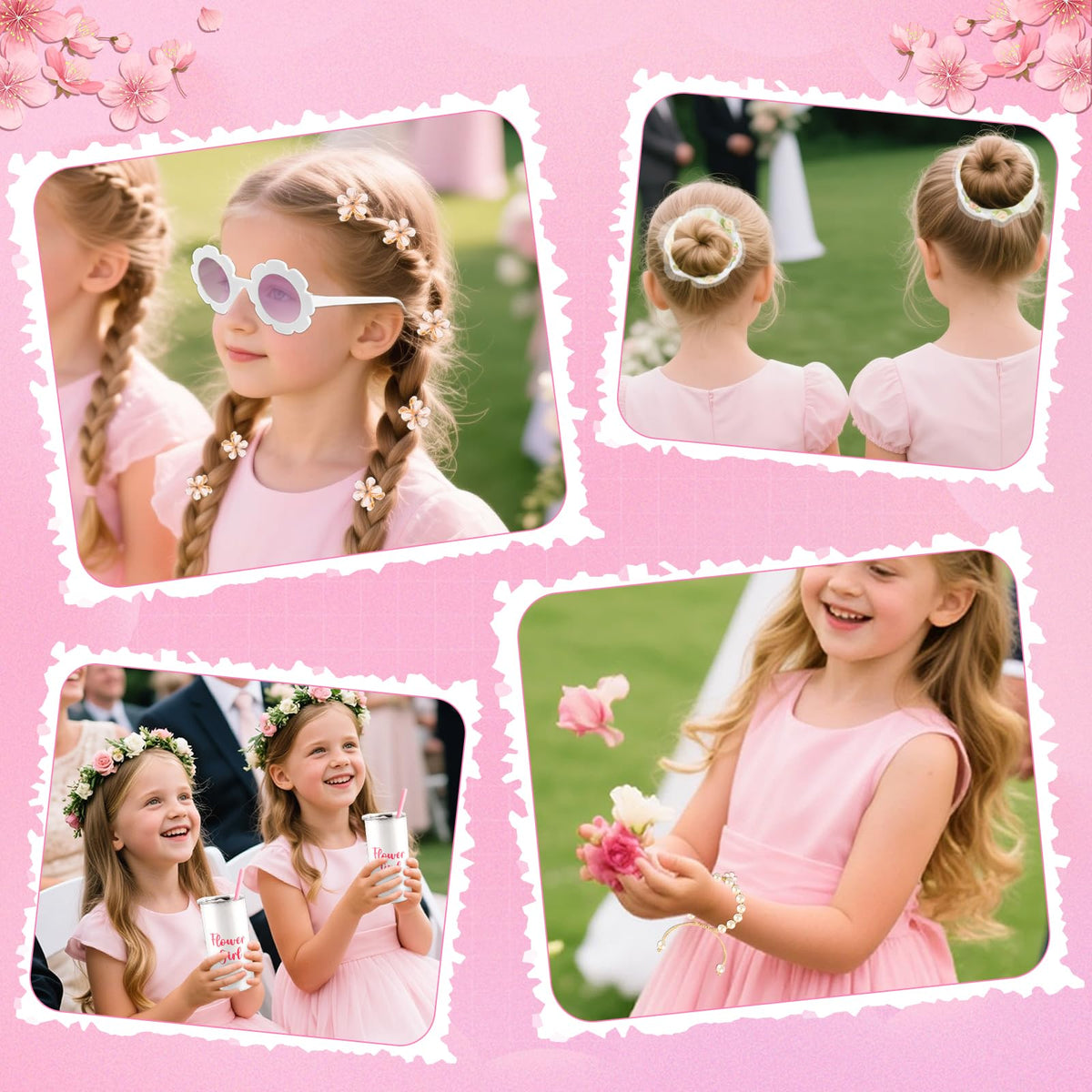 Mhoel flower sunglasses with pearl bracelet styled, playful and photo-ready