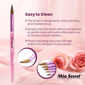 Mia Secret brush tip shaping acrylic on nail showing fine blending benefit
